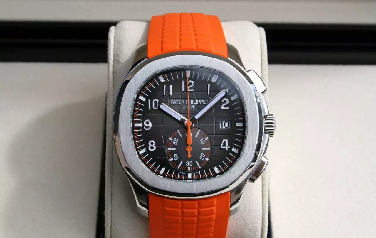 Patek Philippe Aquanaut Orange Strap Black Grey Dial 5968A-001 42.2mm Watch ( Replica )