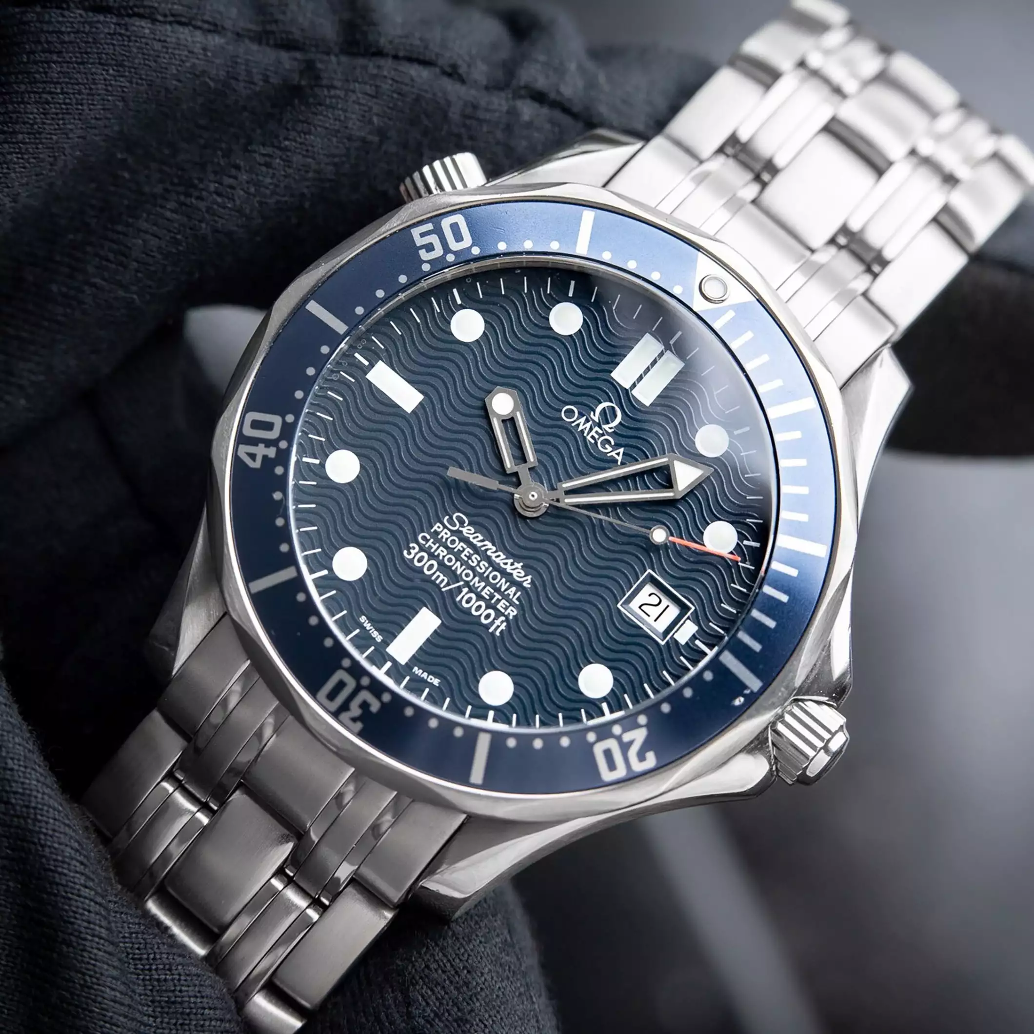 OMEGA Seamaster Date Blue Stainless Steel James Bond 2531.80 ( Replica )