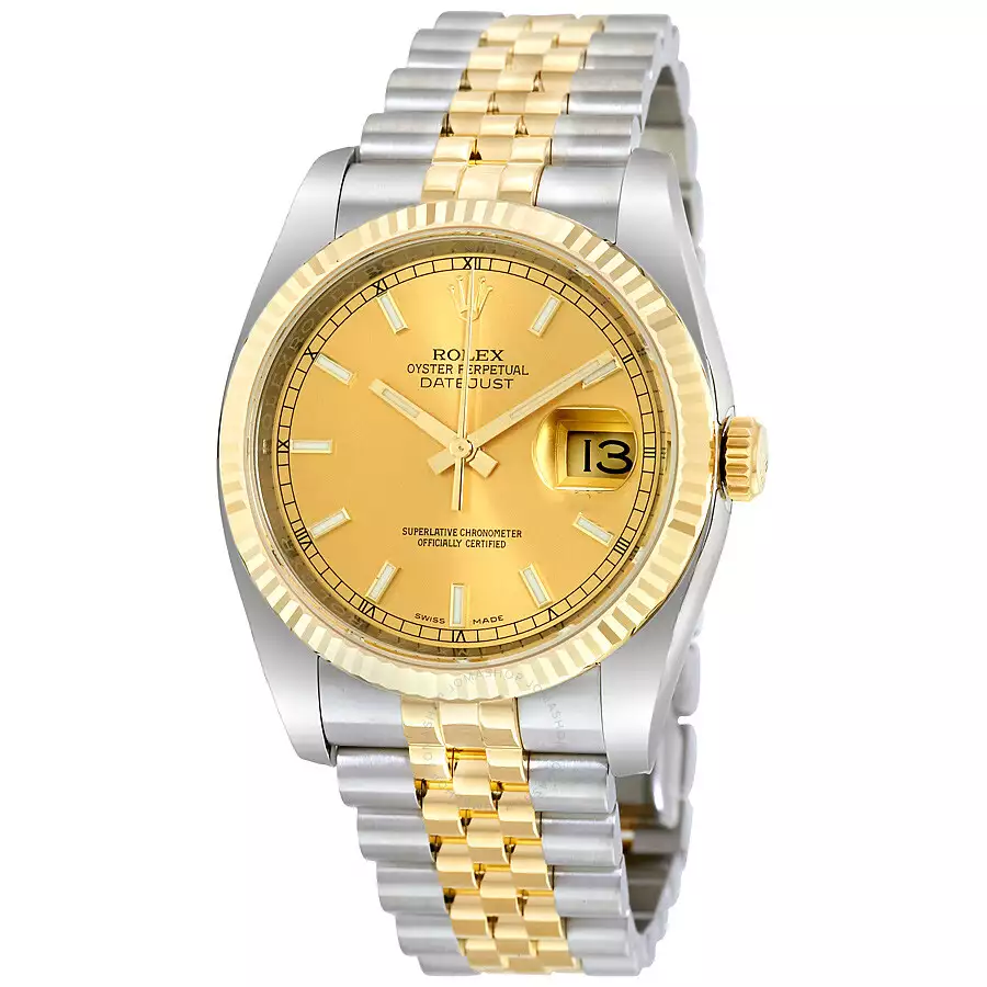 ROLEX  Oyster Perpetual Datejust 36 Automatic Chronometer Champagne Dial Men’s Watch Item No. 116233-CSJ