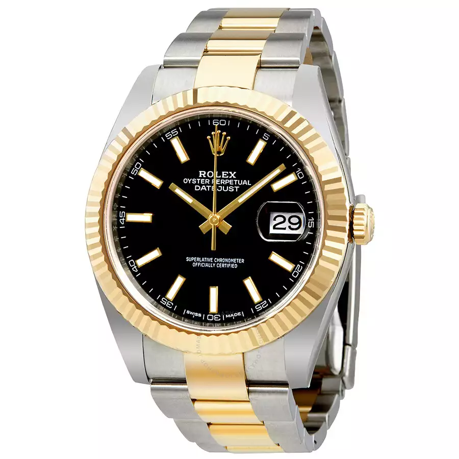 ROLEX  Datejust 41 Black Dial Steel and 18K Yellow Gold Oyster Men’s Watch 12633BKSO Item No. 126333BKSO