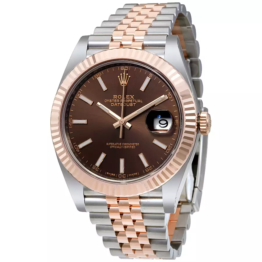 ROLEX  Datejust Chocolate Dial Steel and 18K Everose Gold Jubilee Men’s Watch CHSJ Item No. 126331