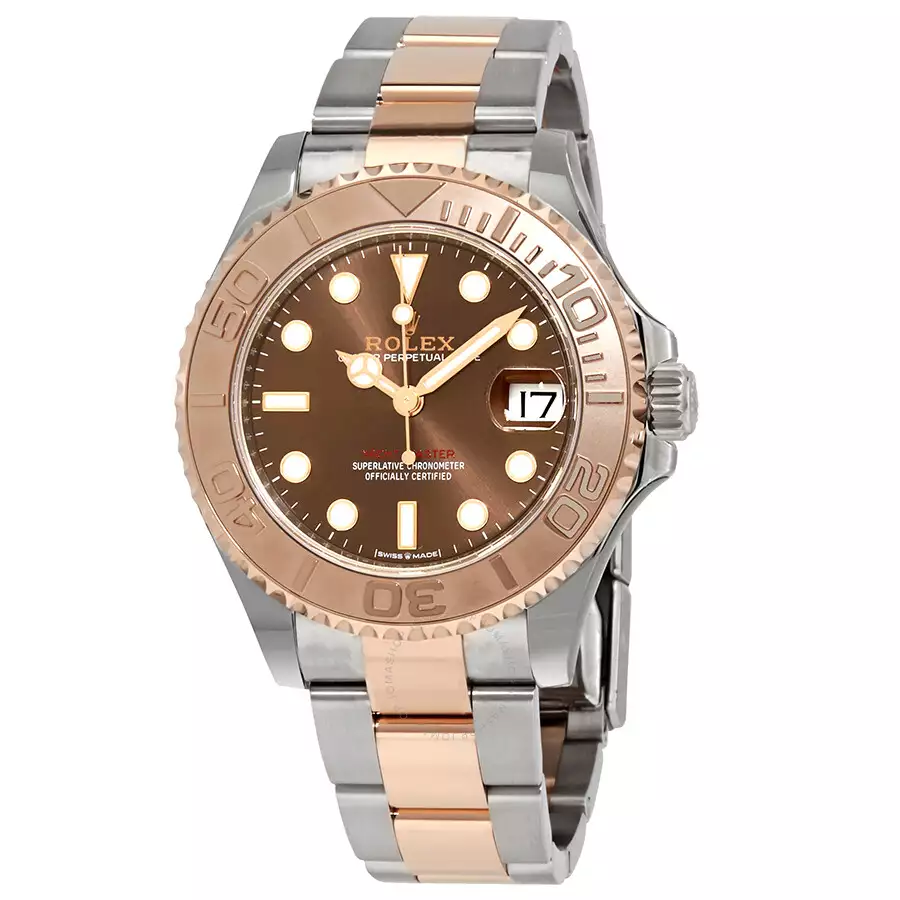 ROLEX  Yacht-Master Chocolate Dial Steel and 18K Everose Mid-size Oyster Watch Item No. 268621CHSO
