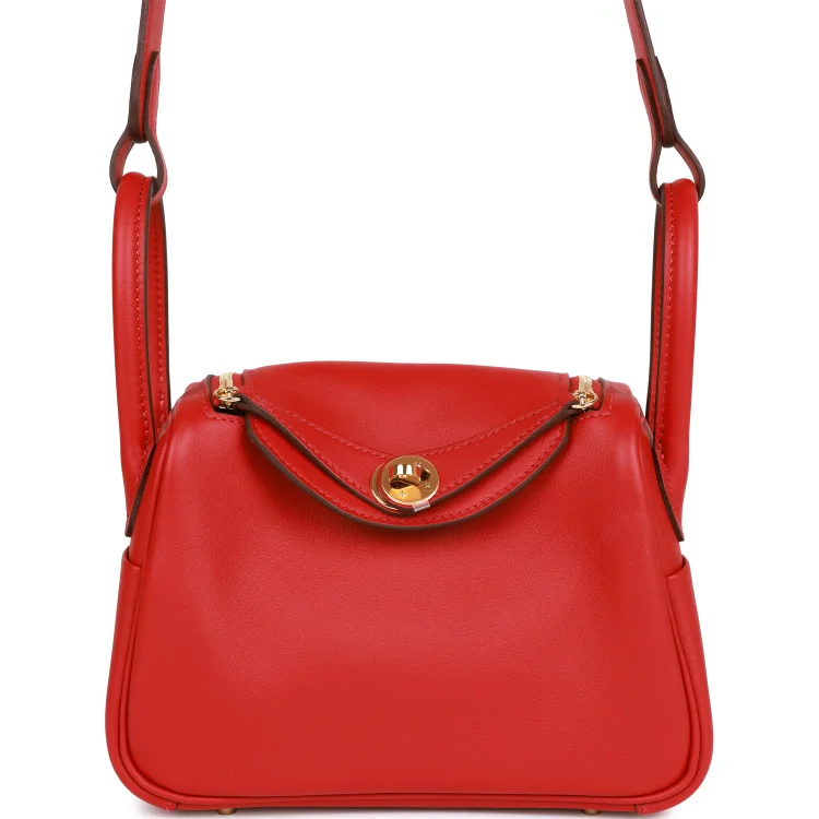 H Mini Lindy Rouge Piment Swift Gold Hardware