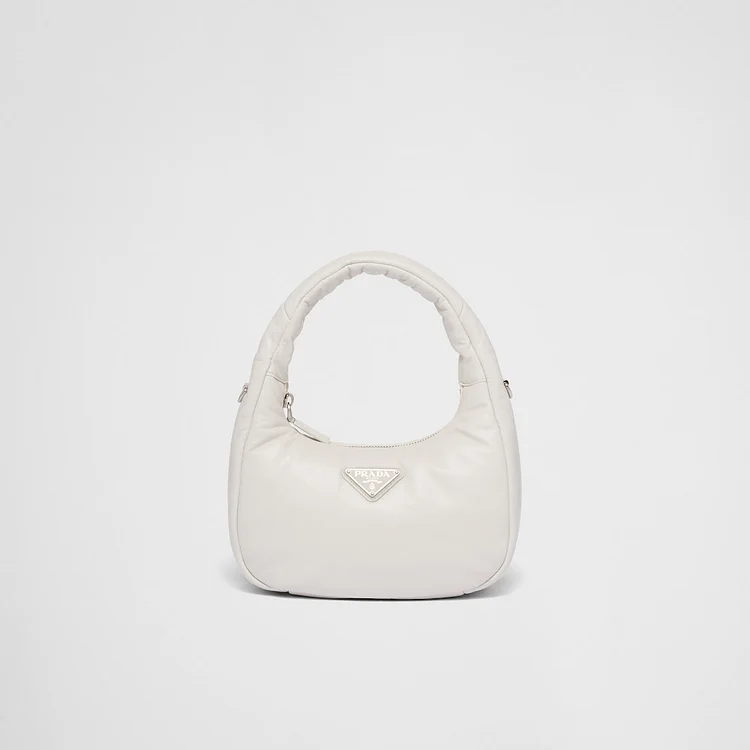 PP Soft padded nappa leather mini-bag – White