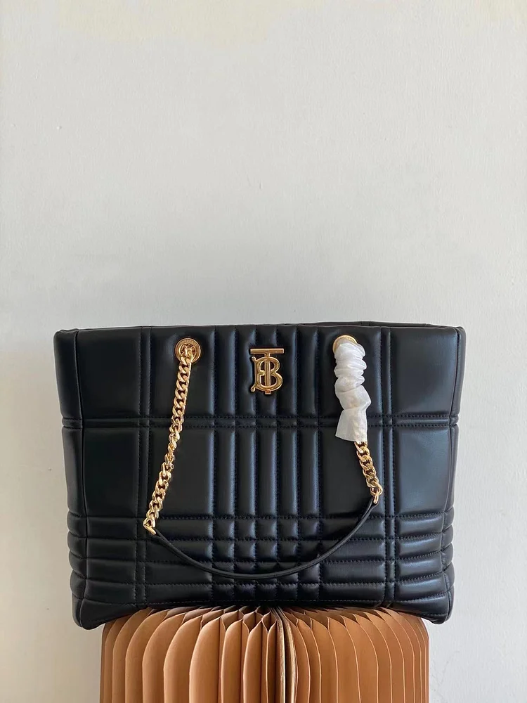 Bur Quilted Leather Medium Lola Shopper Bag