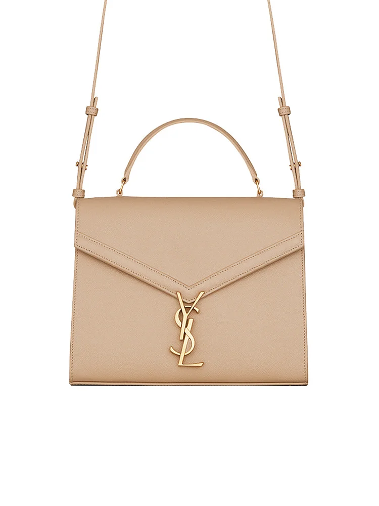 Y Cassandra Medium Top Handle in Grain de Poudre Embossed Leather