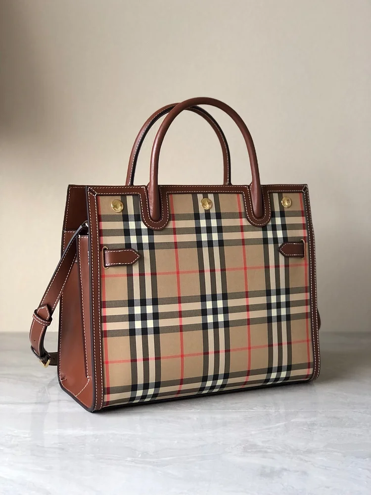 Bur Small Vintage Check Two Handle Title Bag