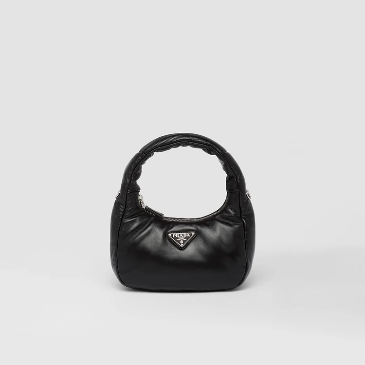PP Soft padded nappa leather mini-bag – Black