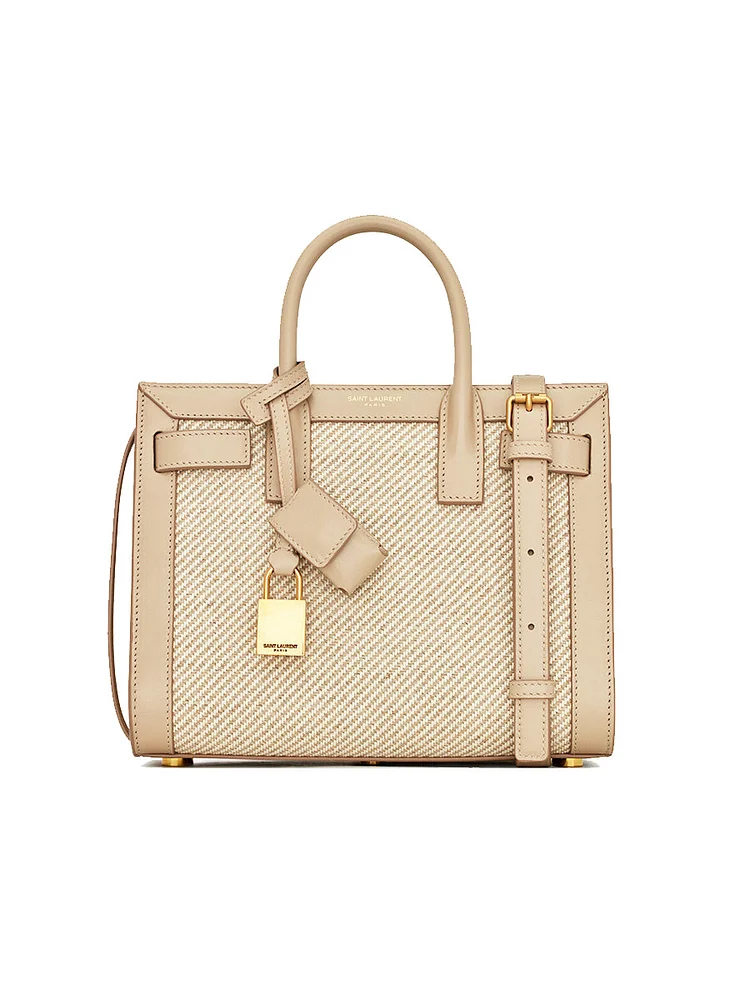 Y Sac De Jour Nano in Canvas in Beige and Sea Salt