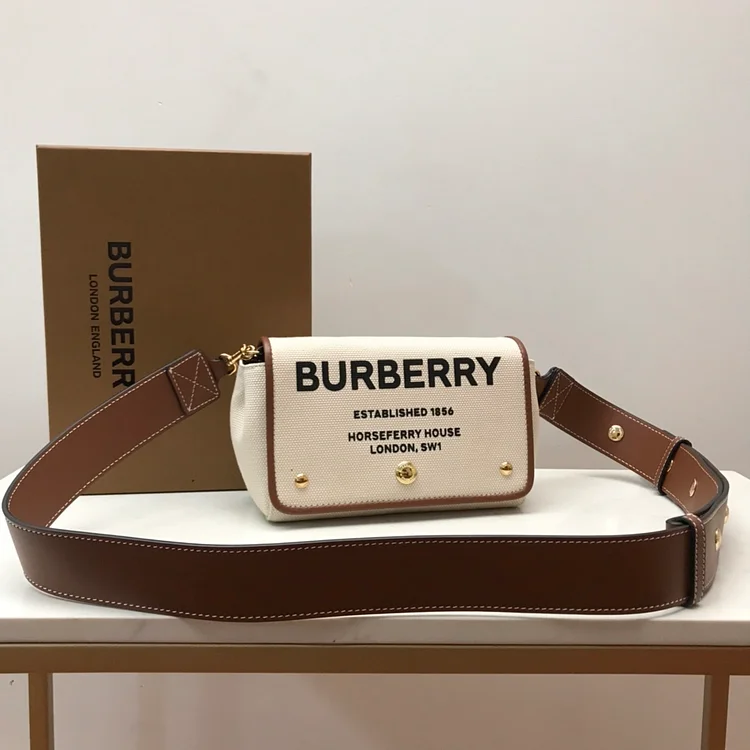 bb Horseferry Print Cotton Canvas Small Crossbody Bag For Women, Women’s Bags 7.1in/18cm 80518441