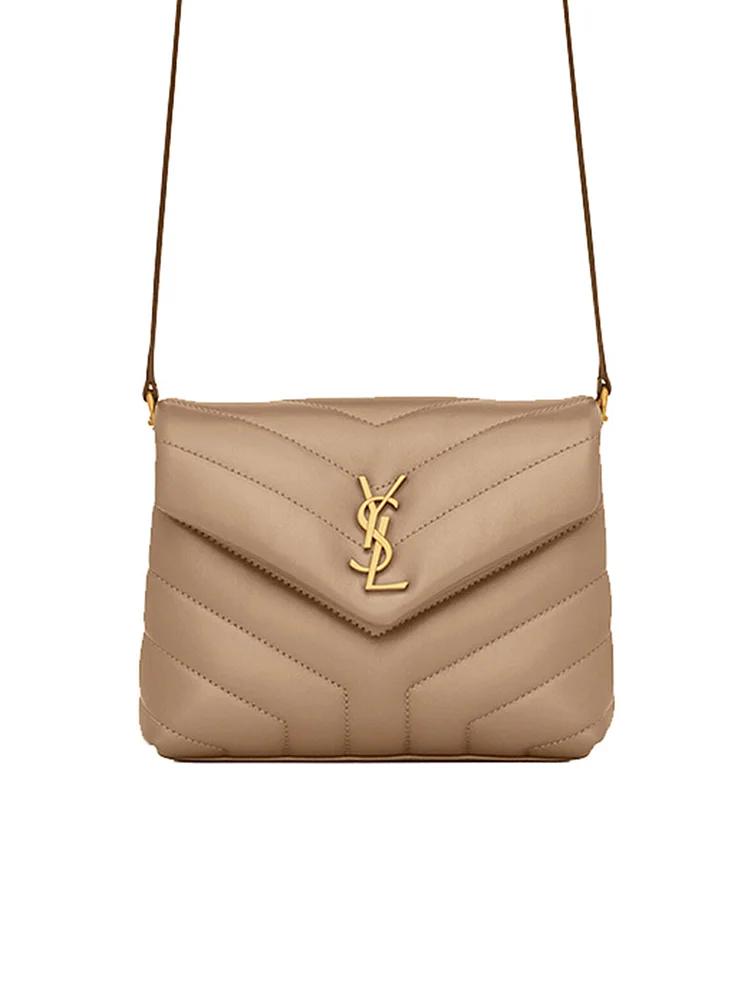 Y Loulou Toy Bag in Matelasse ‘Y’ Leather in Greyish Brown