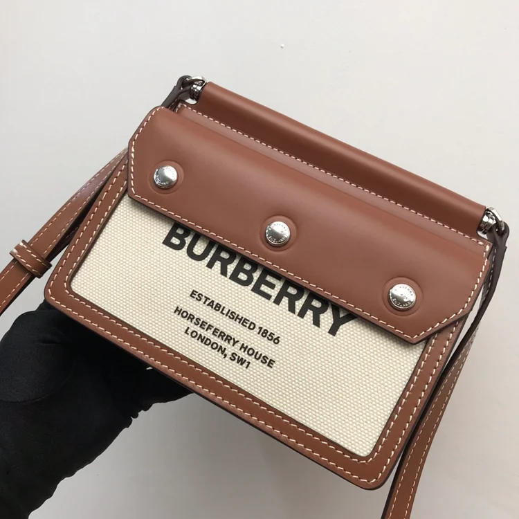 bb Mini Horseferry Print Title Bag With Pocket Detail Malt Brown For Women, Women’s Bags 7.5in/19cm 80146111